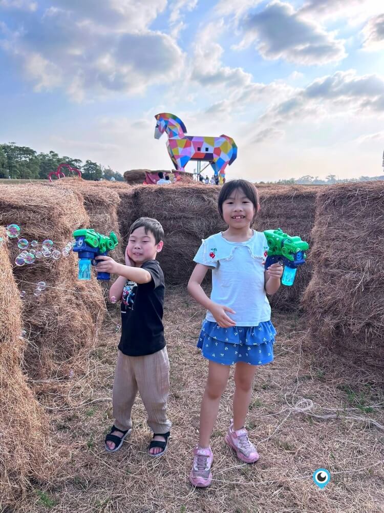 台南【走馬瀨農場】不只露營烤肉 還有彩色滑草區 稻草堆 馬術表演 熱鬧非凡